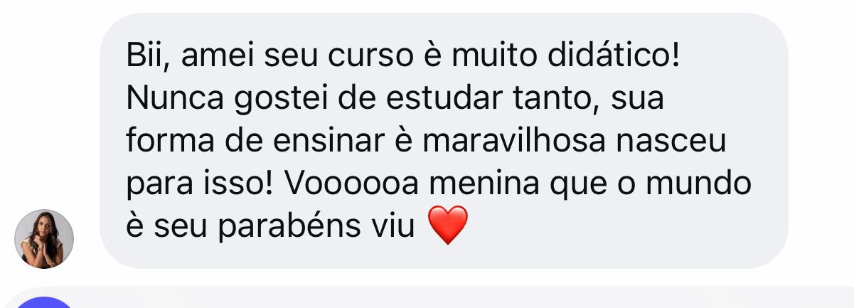 Depoimento de aluna sobre o curso