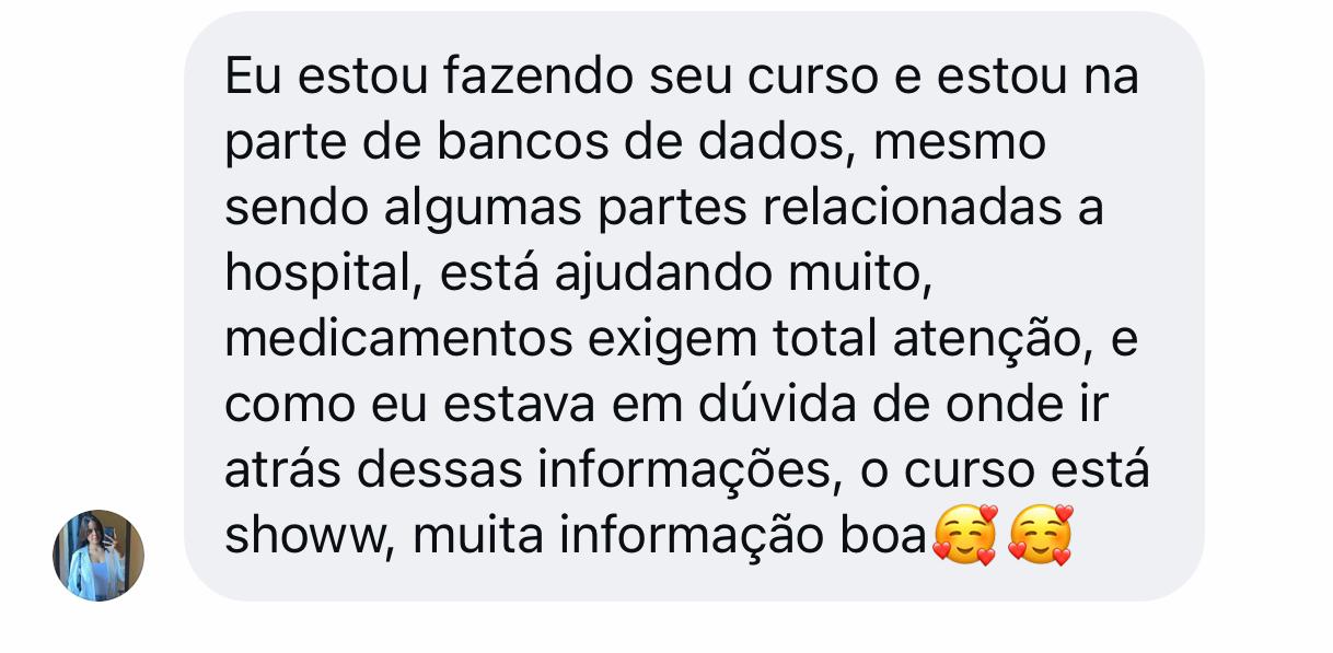 Depoimento de aluna sobre o curso
